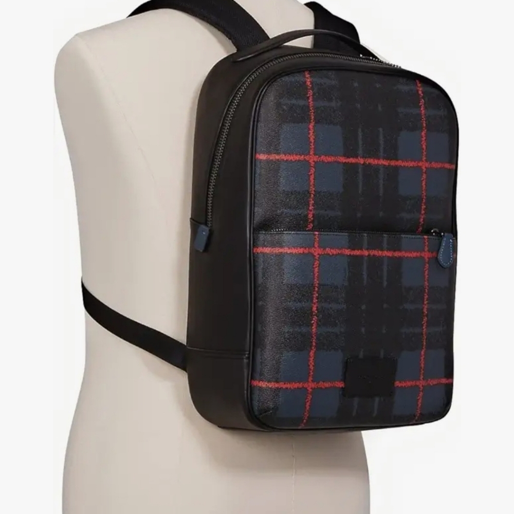 Coach Black and Red Checkered Backpack - image 1